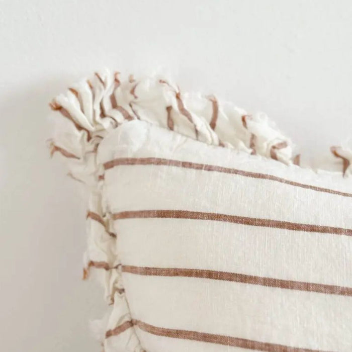 Heidi Cream & Brown Striped Cushion