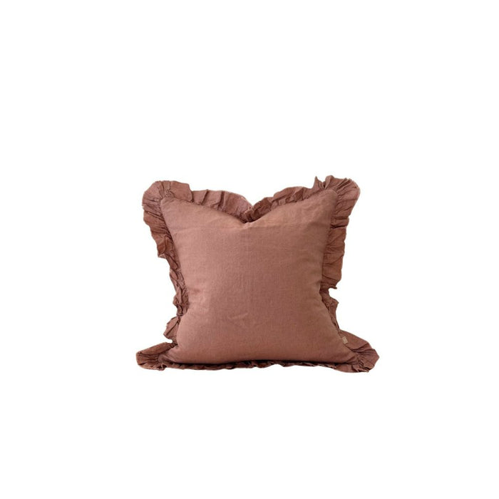 Heidi Dusty Pink Ruffle Cushion