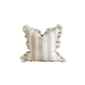 Heidi Natural Wide Stripe Ruffle Cushion