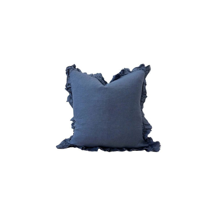 Heidi Navy Ruffle Cushion