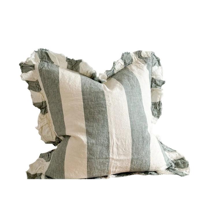Heidi Teal Wide Stripe Cushion
