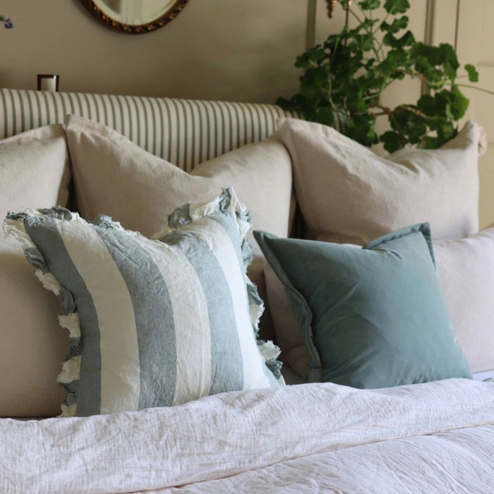 Heidi Teal Wide Stripe Cushion