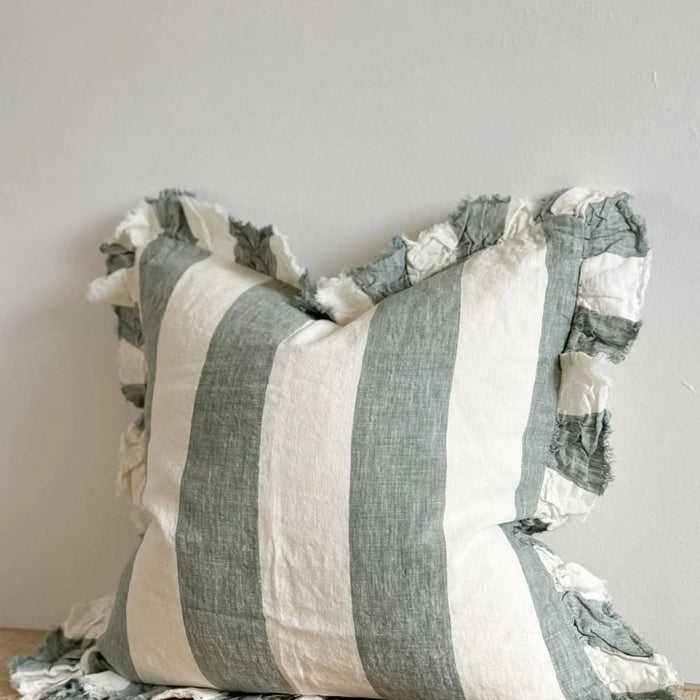 Heidi Teal Wide Stripe Cushion