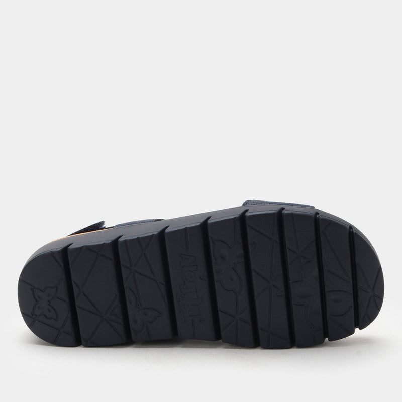 Henna Netted Navy Sandal | Alegria Shoes