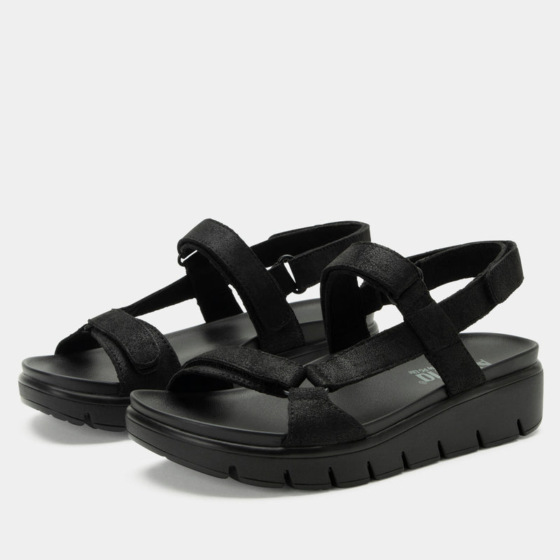 Henna They Call Me Mellow Black Sandal | Alegria Shoes