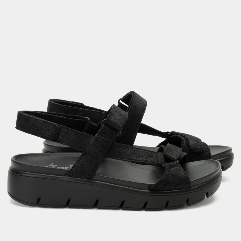 Henna They Call Me Mellow Black Sandal | Alegria Shoes