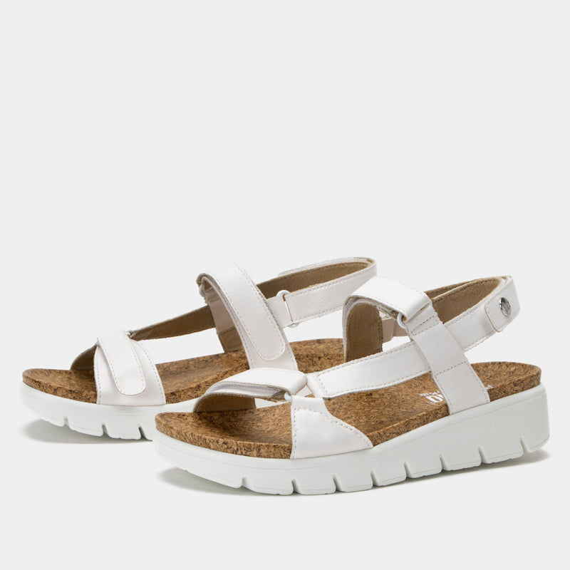 Henna White Sandal | Alegria Shoes