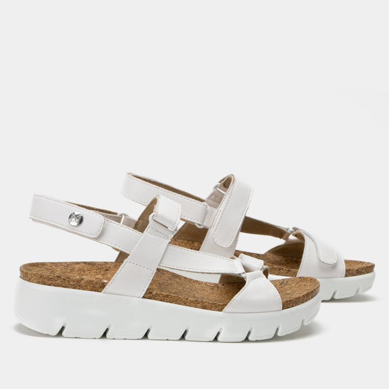 Henna White Sandal | Alegria Shoes