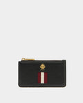 Hera Zipped Card Holder in Black Grained Leather With a Bally Ribbon
