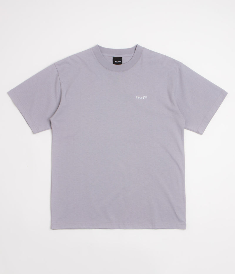 HUF 89 Embroidered T-Shirt in Lilac Chalk and White