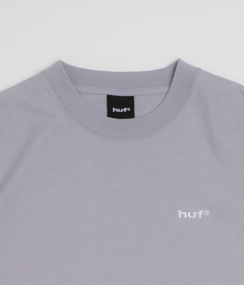 HUF 89 Embroidered T-Shirt in Lilac Chalk and White