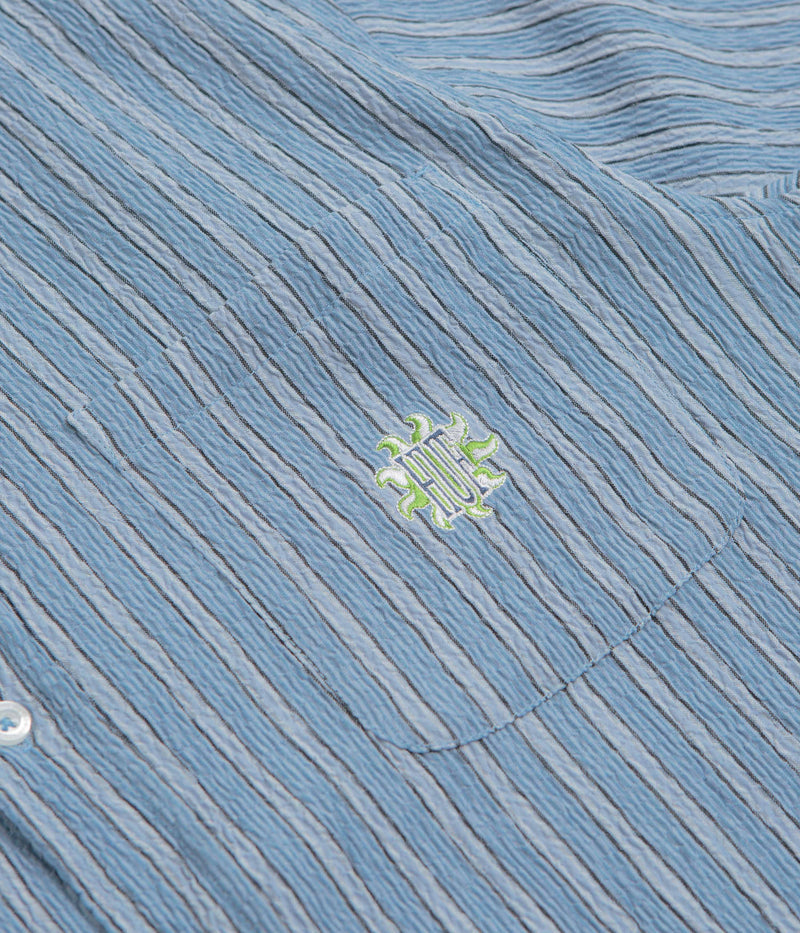 HUF Apollo Striped Short Sleeve Shirt in Pool Blue