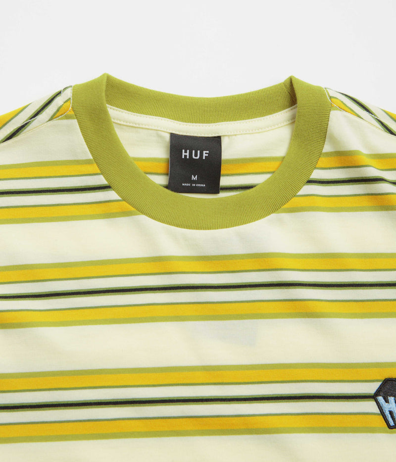 HUF Big Block Stripe T-Shirt in Pale Yellow