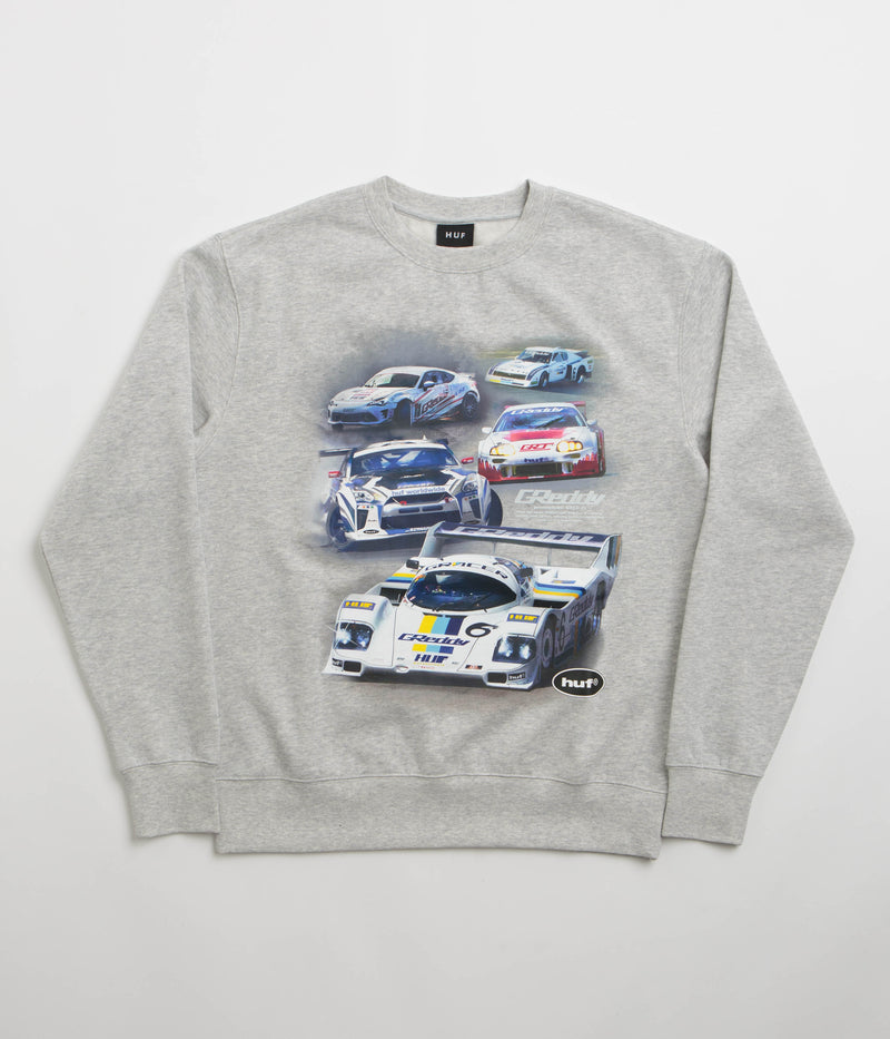 HUF Greddy Showcase Crewneck Sweatshirt in Heather Grey