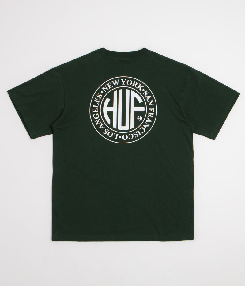 HUF Regional T-Shirt in Forest Green and White