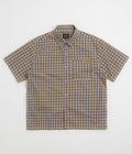 HUF Stretch Micro Plaid Short Sleeve Shirt in Clay