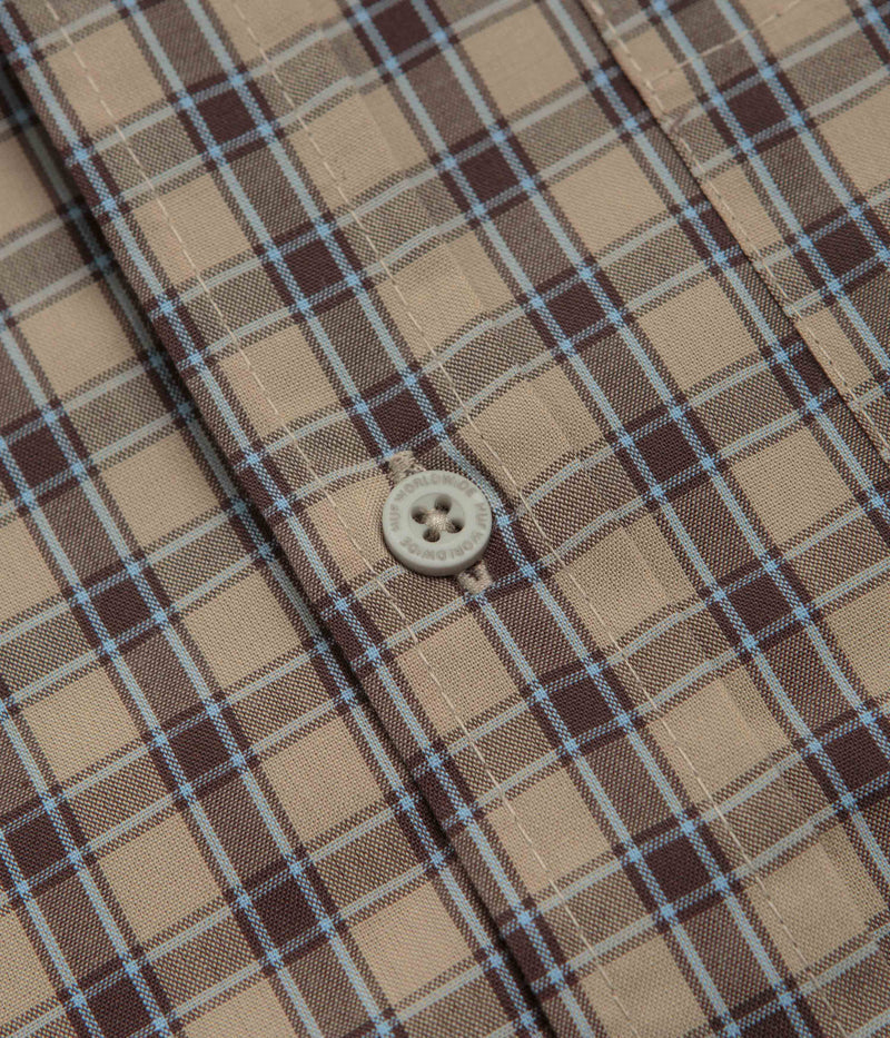 HUF Stretch Micro Plaid Short Sleeve Shirt in Clay