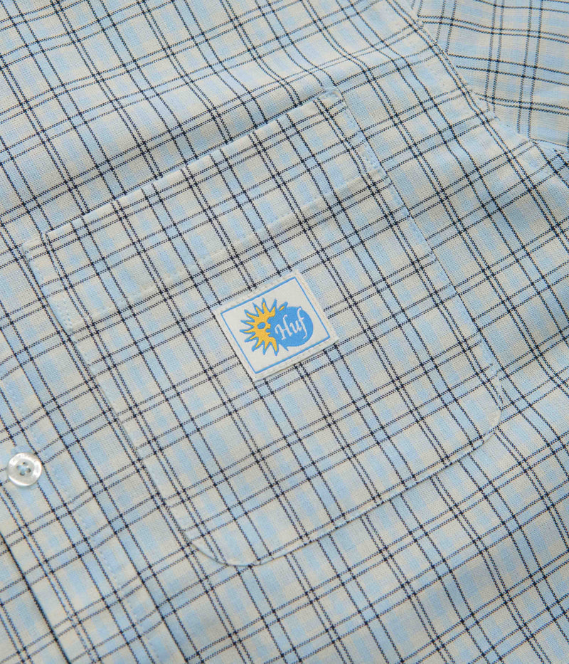 HUF Total Eclipse Plaid Short Sleeve Shirt in Light Blue