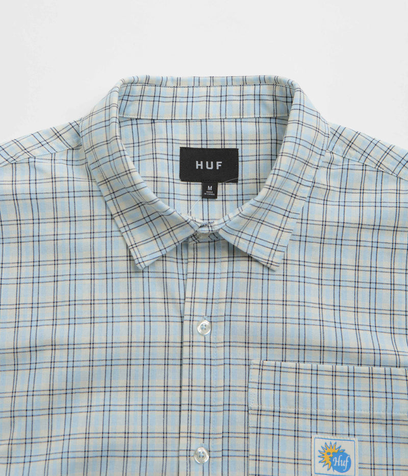 HUF Total Eclipse Plaid Short Sleeve Shirt in Light Blue