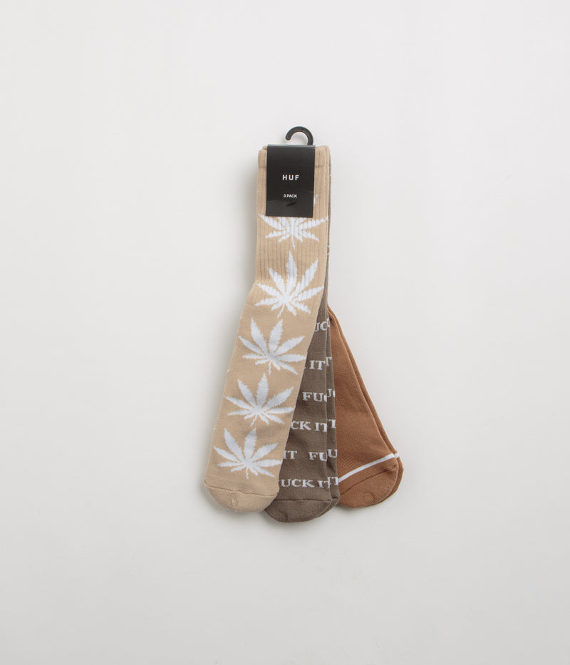 HUF Variety Socks (3 Pack) in Brown