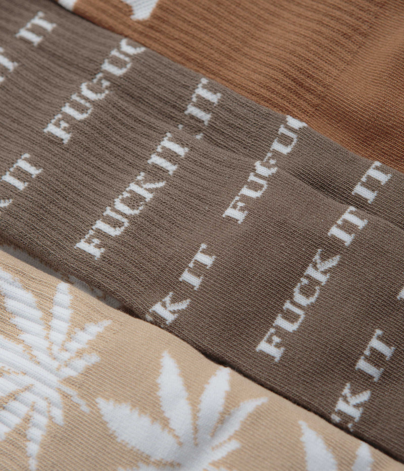 HUF Variety Socks (3 Pack) in Brown