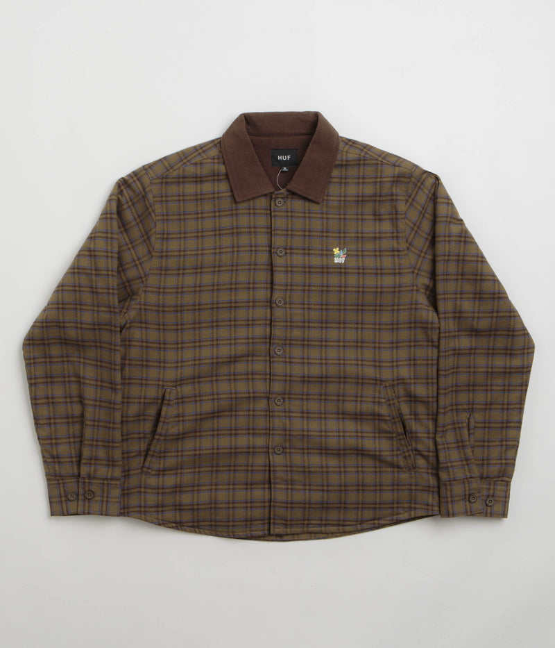 HUF Weston Fleece Lined Shirt Jacket in Espresso