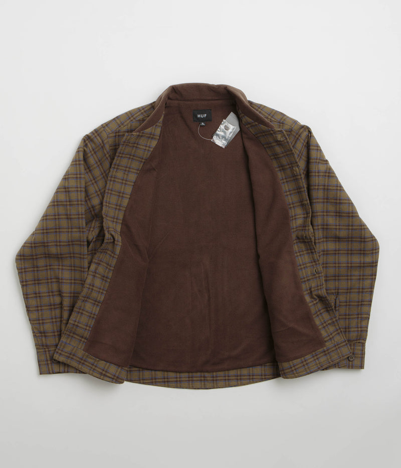 HUF Weston Fleece Lined Shirt Jacket in Espresso