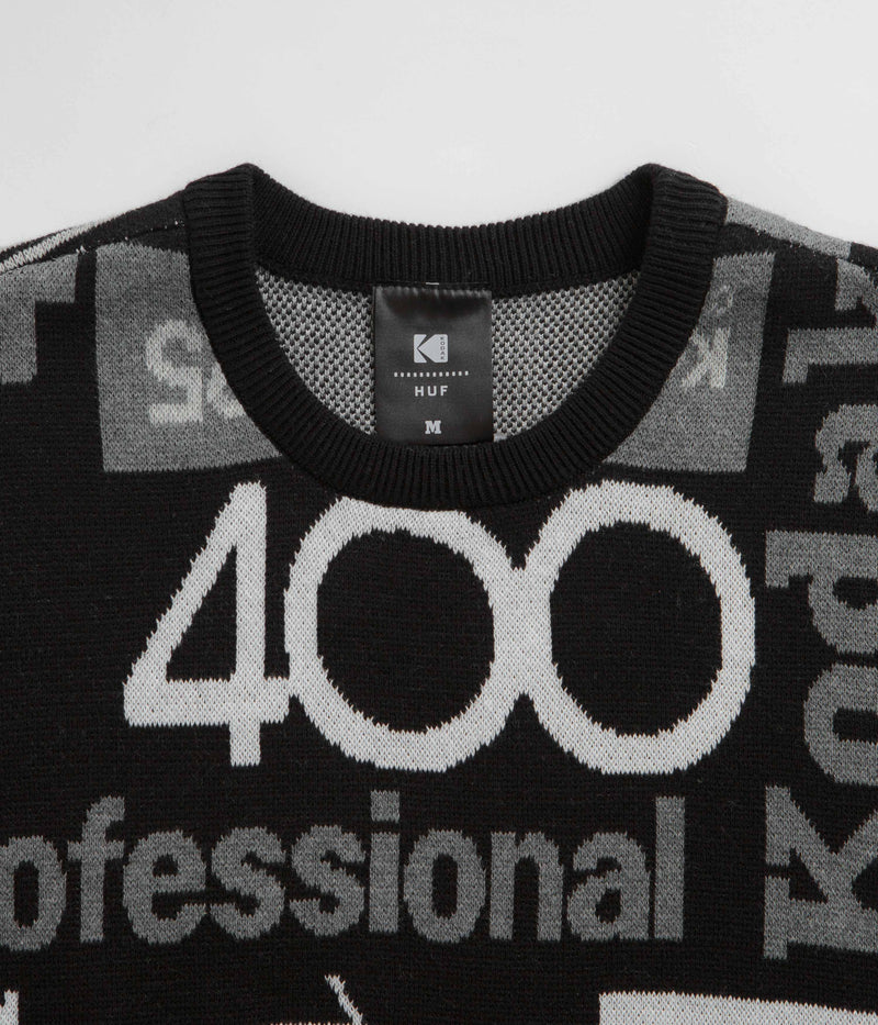 HUF x Kodak Dark Room Jacquard Knit Sweatshirt in Black