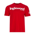Men's red T-shirt with white front logo graphic