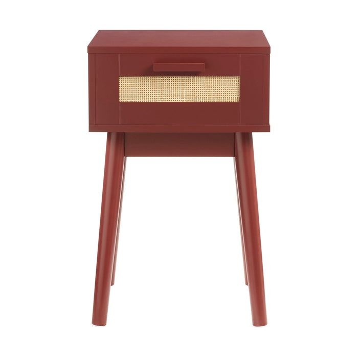 Isla 1 Drawer Nightstand - Burnt Red - DUSK