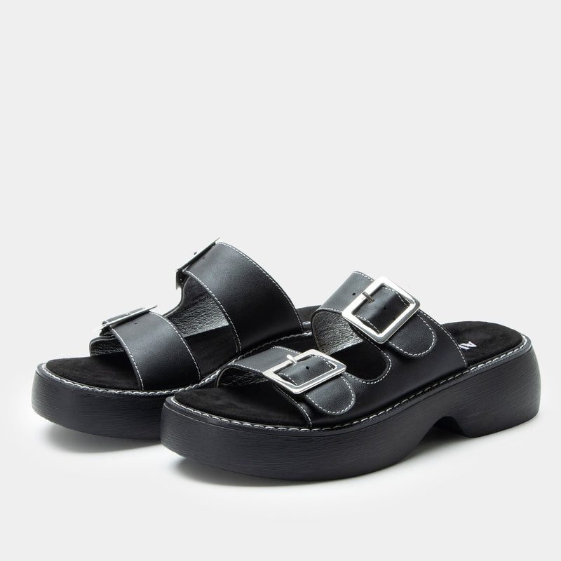 Iza Black Sandal | Alegria Shoes