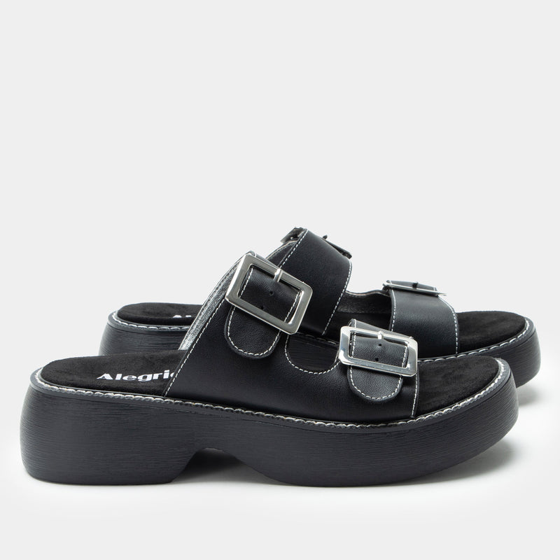 Iza Black Sandal | Alegria Shoes