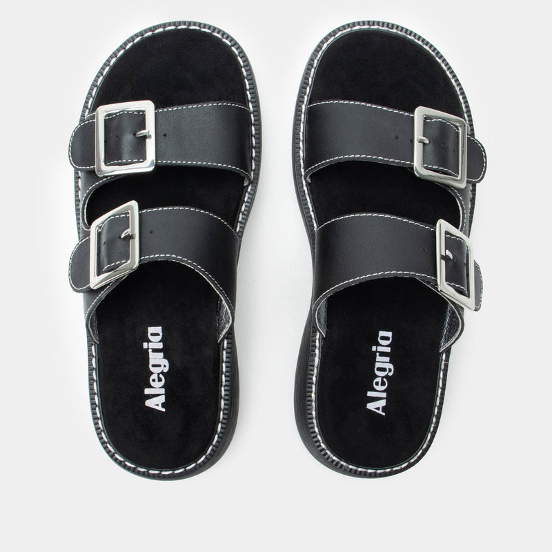 Iza Black Sandal | Alegria Shoes