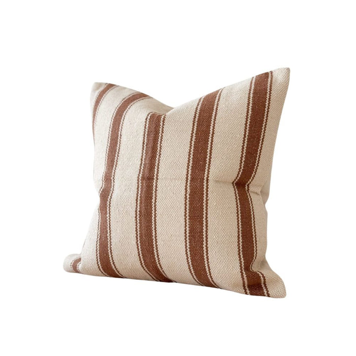 Izzy Cream & Brown Stripe Cushion