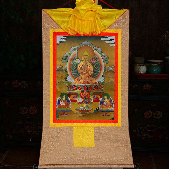 Je Tsongkhapa,Losang Drakpa,Je Rinpoche - Tibetan thangka painting, view 8