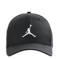 Black Jordan Rise cap with white Jumpman logo and curved brim