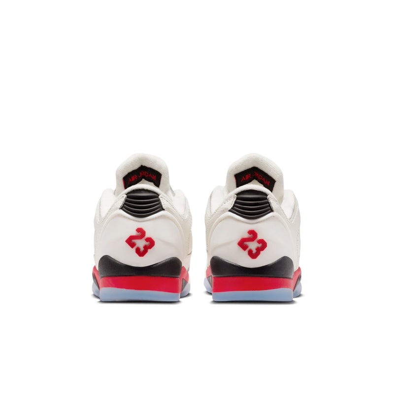 Youth low-top sneakers, white heel with red 23 mark and blue/red outsole