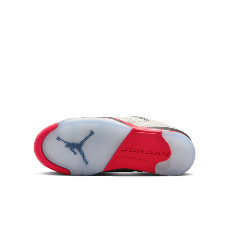 Youth low-top sneakers outsole, white and red with Jordan logo