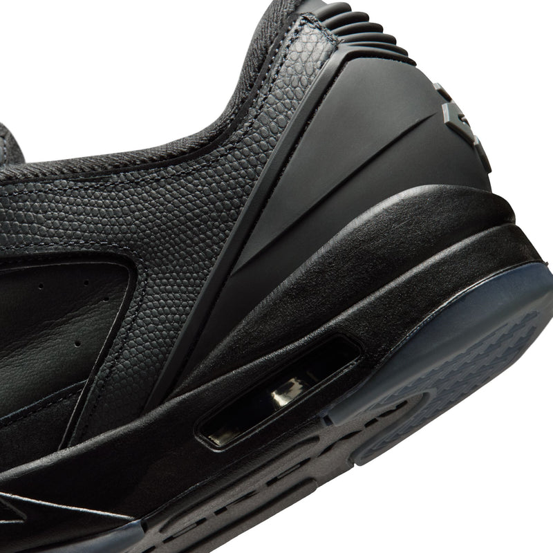 Jordan men’s athletic sneakers, black side panel and air window detail