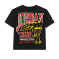 Youth black graphic T-shirt with Jumpman "6x Champ" basketball player print