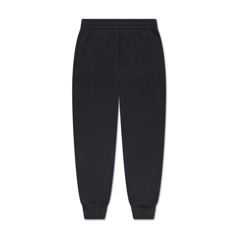 Youth black jogger pants, plain back view