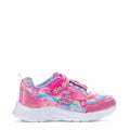 Kids lace-up sneakers in pink and rainbow tie-dye with cute critter graphics