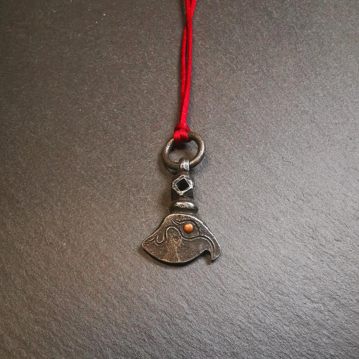 Kartika Pendant, 1.1" - Tibetan Buddhist art, close-up detail