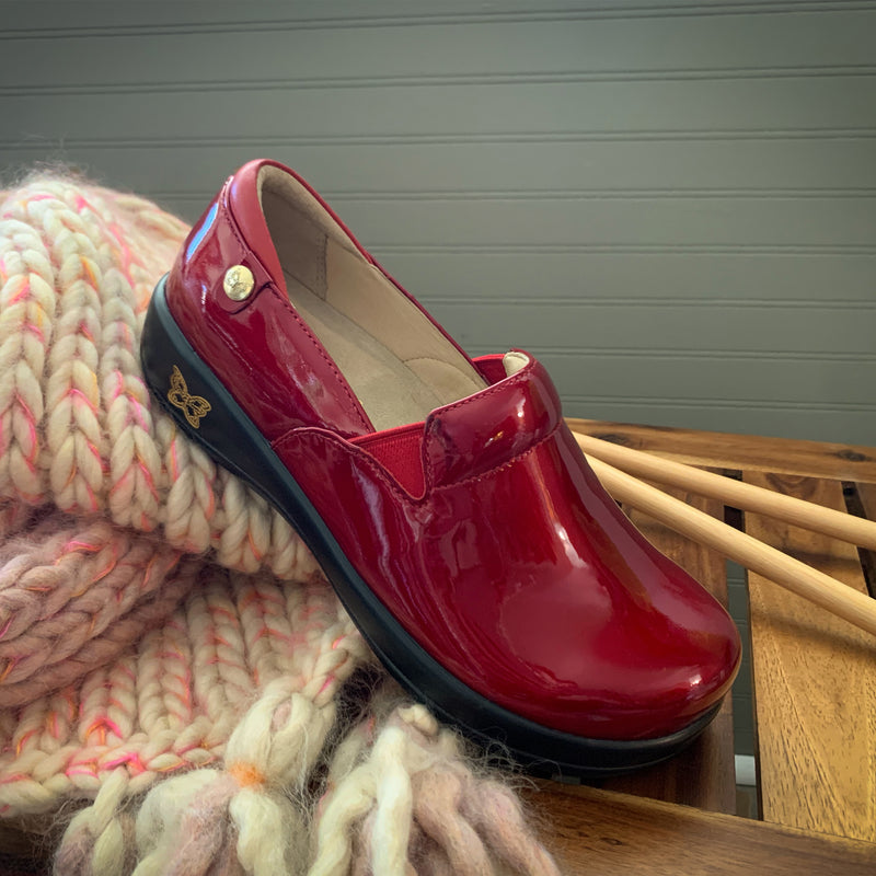 Keli Cherry Bomb Patent slip on style shoe with career casual outsole - KEL-7844_S1X