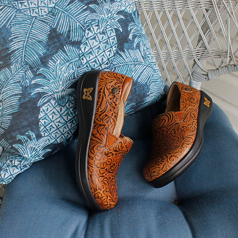 Keli Embossible Tawny slip on style shoe with career casual outsole - KEL-7606_S2