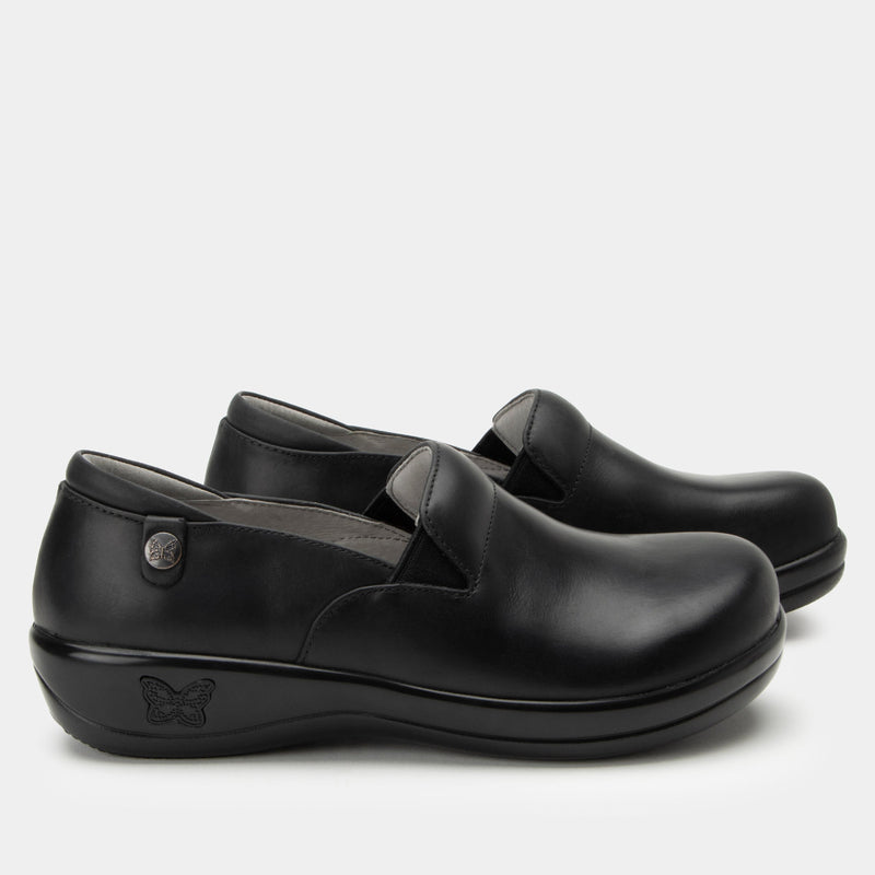 Keli Oiled Black slip on style shoe with career casual outsole - KEL-7582_S3