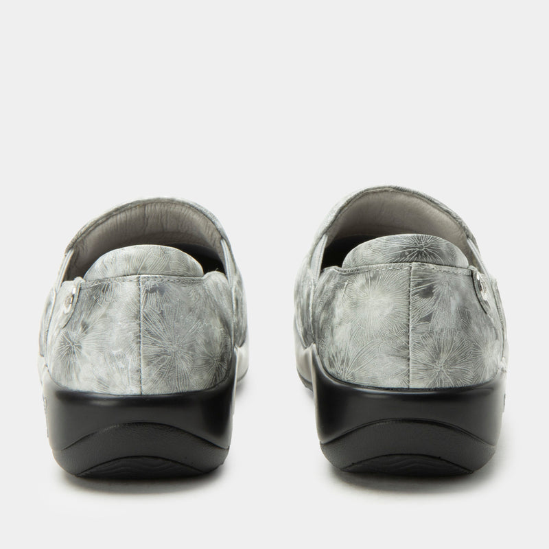 Keli Stellar Silver Shoe on a Career casual outsole| Laser etched Silver shoe on leather uppers.
