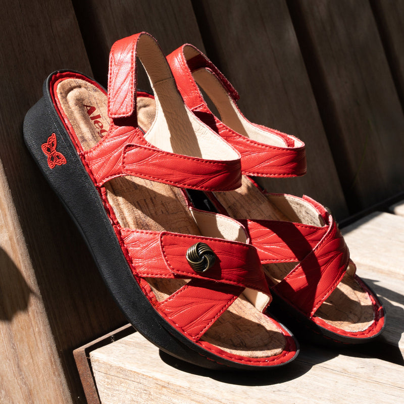 Kelsi Fondly Red Sandal | Alegria Shoes