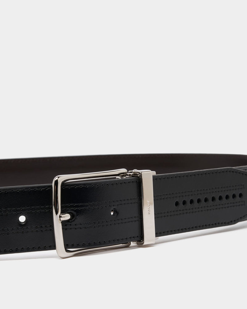 Ketter 35 mm Adjustable And Reversible Belt in Black And Ebano Leather