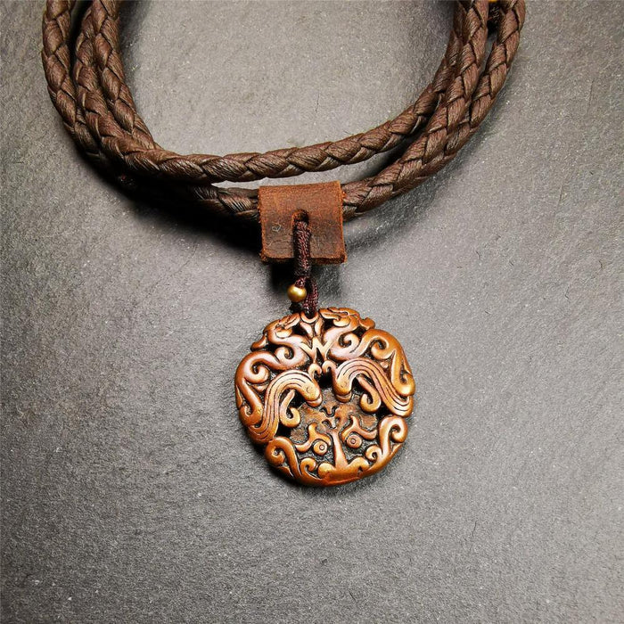 Kirtimukha Amulet 1.0" - Tibetan Buddhist amulet, detailed view
